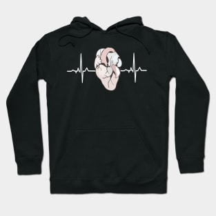 ECG - Heart white Hoodie